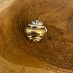 SINGLE RETIRED James Avery Ornate French Clip Earring, Sterling Silver & 14K Gol